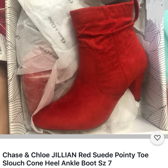 Chase + Chloe Shoes - New Sz 7 Chase & Chloe Red Short Boots Chase + Chloe Shoes - New Sz 7 Chase & Chloe Red Short Boots
